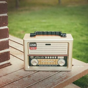 Radio portabil bluetooth cu design retro modern, cu Telecomanda - Img 4