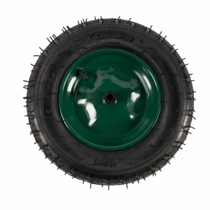 Roata roaba Micul Fermier 3.50-8 diametru ax 14mm janta verde - Img 1