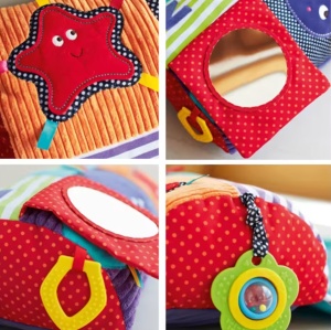 Saltea-perna si centru de activitati, pentru copii 12 luni+, din plus, 78x44x13cm, multicolor - Img 3