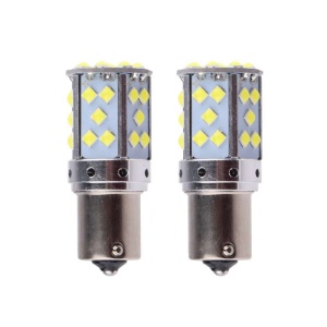 Set 2 becuri auto LED BA15S 35 SMD 3030 CANBUS, 18W, 6000K, 12V, Alb - Img 2