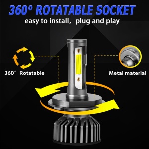 Set 2 becuri LED auto COB H7, 100W, cu ventilator, 6000K, 12000LM, protectie IP65 - Img 7