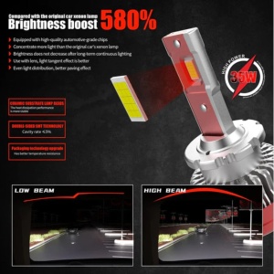 Set 2 becuri LED D2S / D2R Canbus, 90W, 5600Lm, 10000K, lumina alb-albastra rece - Img 6