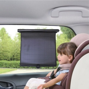 Set 2 bucati parasolar auto lateral cu ventuze, Dimensiuni 46x42.5cm, Negru - Img 2