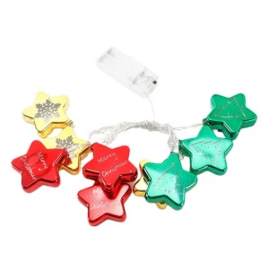 Set 2 Instalatii Luminoase de Craciun cu Figurine in Forma de Stelute, 2x2m, 2x10 LED-uri, Multicolor - Img 8