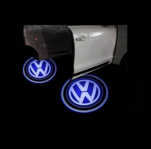 Set 2 lampi LED pentru portiera auto compatibil cu logo VW - Img 1