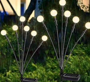 Set 2 Lampi solare LED Alb Cald cu 6 bulbi decoratiune gradina licurici - Img 5