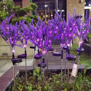 Set 2 lampi solare tip lavanda cu inaltime de 70cm, Senzor de lumina, Protectie IP65 - Img 2