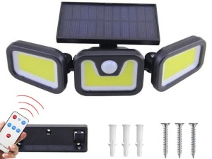 Set 2 X Lampa Solara 103 COB LED, Putere 120 W, Negru - Img 5