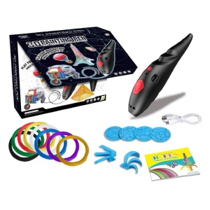 Set Creion Stilou 3D cu Filamente Multicolore de 1.75mm si incarcare USB, Negru/Roz - Img 1
