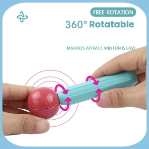 Set cu 66 de piese magnetice de constructie, pentru copii 3 ani+, plastic, usoare si rezistente, multicolor - Img 4