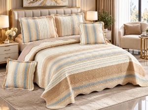 Set Cuvertura Finet pentru Pat Dublu, 230x250 cm, 4 Fete de Perna, Material Moale si Respirabil