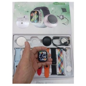 Set D99 Plus cu Ceas Smart, Casti in-ear, Boxa si Cabluri incarcare, 7 bratari pentru ceas, Multicolor - Img 3