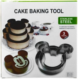 Set de 3 piese pentru copt blaturi de tort in forma de Mickey Mouse - Img 4
