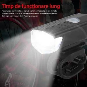 Set lumini bicicleta - Far si stop LED - Acumulator reincarcabil USB - Img 2