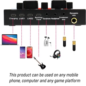 Set profesional cu mixer audio si microfon pentru podcast, inregistrare, live, tiktok - Img 5