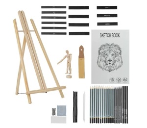 Set Schite, cu Sevalet si 44 de Accesorii, lemn, 28.5×4.5×51cm