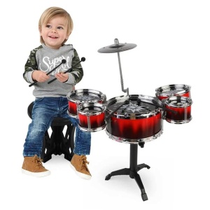 Set Tobe pentru Copii, 6 Piese cu Scaun și Bete, Instrument Muzical Interactiv - Img 2