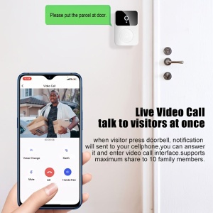 Sonerie inteligenta fara fir, distanta 30m, Wi-Fi 2.4G, cu camera, schimbare de voce, stocare imagini in cloud, alb - Img 4