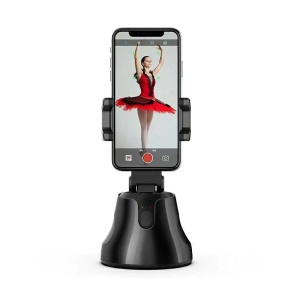 Suport Automat pentru Telefon cu Tracking, Camera, Difuzor, Bluetooth, 360°, Portabil, Negru - Img 10
