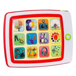 Tableta interactiva cu touchscreen pentru copii 18+ luni, Functionare in limba romana, 12 activitati educationale, Cunostinte, Cantece, Jocuri, Lumini, Dezvolta abilitatile cognitive si motorii, Functionare cu baterii 3 x AAA (neincluse), Multicolor - Img 1