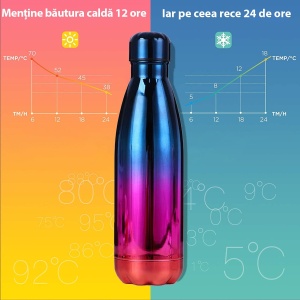 Termos din Otel Inoxidabil de calitate, 500ml, pană la 8h Cald/24h Rece - Img 7