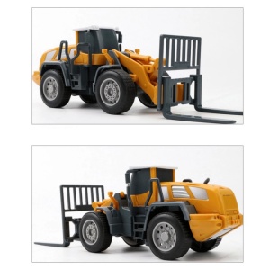 Tractor de jucarie cu furca pentru stivuitor, pentru copii de 3 ani+, plastic, 16cm, galben - Img 2