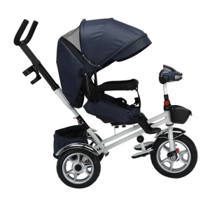 Tricicleta 4in1 cu lumina, muzica si sezut reversibil, varsta 1-6 ani, greutate maxima 50 kg, 85x40x100cm, negru - Img 1