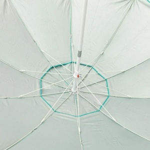 Umbrela Plaja Anti Vant, Protectie solara UPF 50+, Cadru Metalic 4 Inele, Ø2.25m, Turcoaz-Argintiu - Img 3
