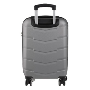 Valiza - Troler Model cu Dungi Reliefate, Capacitate 33L, Culoare Gri metalizat - Img 6