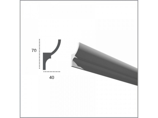 Profil pentru banda LED din poliuretan KF701 - 7x4x200 cm
