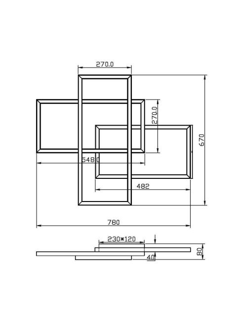 Plafoniera MOD016CL-L80BK