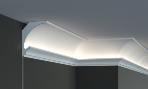 Profil pentru banda LED din polistiren extrudat acoperit cu rasina minerala KD201 - 11.5x9x115 cm - Img 2