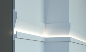 Profil pentru banda LED din polistiren extrudat acoperit cu rasina minerala KD404 - 18x2.5x115 cm - Img 2