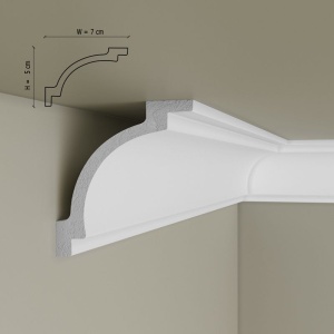 Cornisa decorativa din polimer rigid C12 - 5x7x200 cm - Img 3