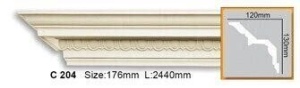 Cornisa decorativa din poliuretan C755 - 13x12x200 cm