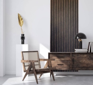 Panou riflat 3D Vasco, Walnut, 270x11.7cm, Lamelio - Img 2