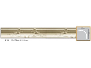 Cornisa decorativa din poliuretan C756 - 17.5x17.5x200 cm