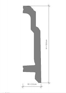 Plinta decorativa din polimer rigid L8 - 10.8x2.5x240 cm - Img 2