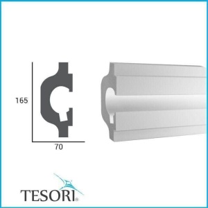 Profil pentru banda LED din polistiren extrudat acoperit cu rasina minerala KD119 - 7x16.5x115 cm - Img 2