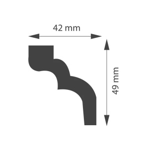 Cornisa decorativa din polimer rigid C24 - 5x4.2x200 cm - Img 3