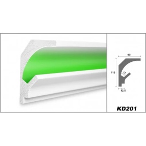 Profil pentru banda LED din polistiren extrudat acoperit cu rasina minerala KD201 - 11.5x9x115 cm - Img 3