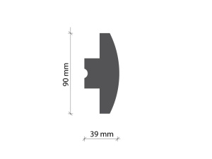 Profil pentru banda LED din polistiren extrudat acoperit cu rasina minerala KD505 - 9x3.9x115 cm - Img 2