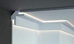 Profil pentru banda LED din polistiren extrudat acoperit cu rasina minerala KD203 - 9.5x9.5x115 cm - Img 3