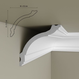 Cornisa decorativa din polimer rigid C17 - 9.3x9.5x200 cm - Img 2