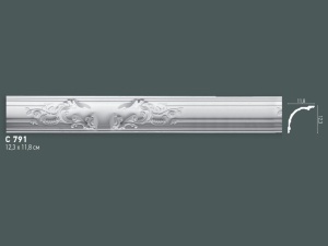 Cornisa decorativa din poliuretan C791 - 12.3x11.8x200 cm - Img 2