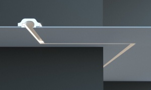 Profil pentru banda LED din polistiren extrudat acoperit cu rasina minerala KD119 - 7x16.5x115 cm - Img 1