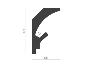 Profil pentru banda LED din polistiren extrudat acoperit cu rasina minerala KD205 - 15x9x115 cm - Img 2