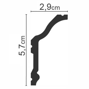 Cornisa decorativa din polimer rigid C23 - 5.7x2.9x200 cm - Img 3