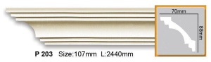 Cornisa decorativa din poliuretan Flexibil P803F - 7.6x7.5x200 cm - Img 1
