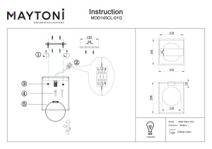 Plafoniera MOD145CL-01G - Img 3